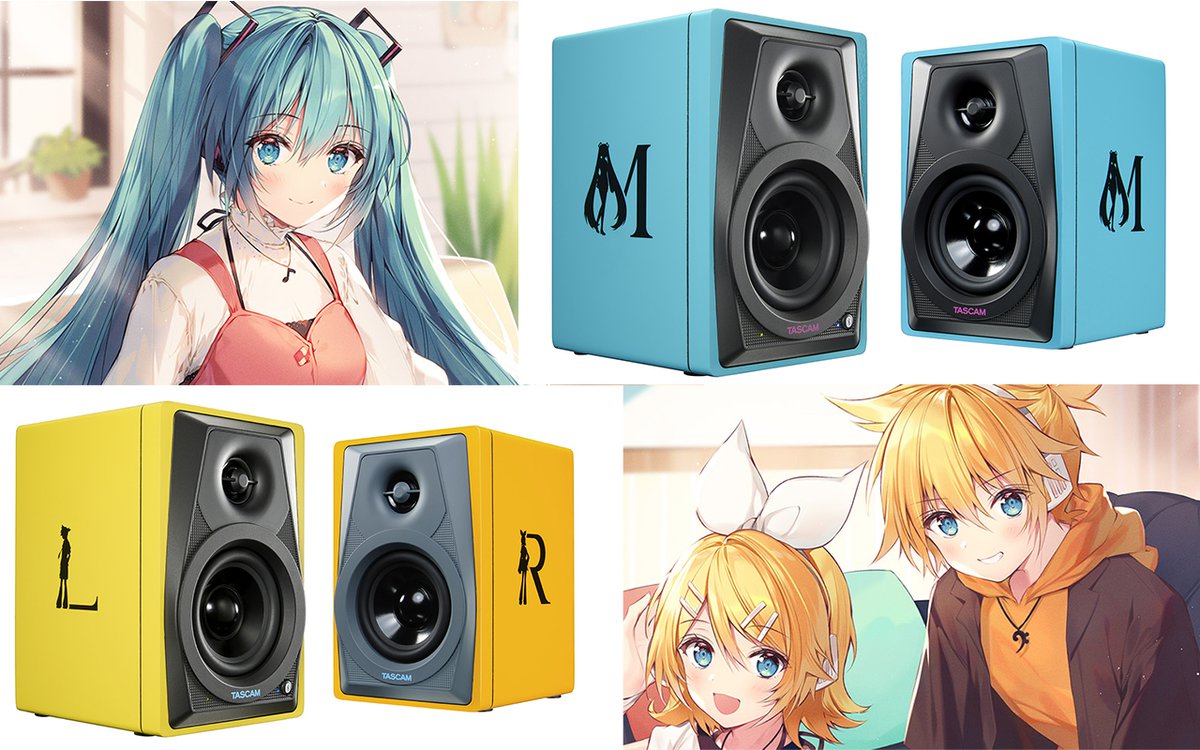 初音ミク&鏡音リン・レン仕様のBluetooth対応モニタースピーカー。ツクモ限定販売